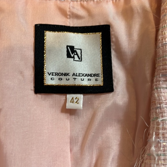 Veronik Alexandre Couture Pink Sequined Double Breasted Jacket - Picture 5 of 9